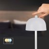 Lampka Biurkowa Nocna V-TAC 3W LED 30cm Ładowanie USB Ściemnianie Biała VT-1052 3000K-6000K 200lm