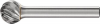 Frez trzpien. z weglika spiekanego, kulisty 0807, stal nierdzewna 6mm 8x7mm Pferd