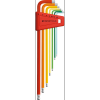 Zest.kluczy trzpien.kąt. w uchw.z tworz.sztuczn. 7-częśc.,1,5-6mm Rainbow końc.kulis.PB Swiss Tools