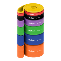 Zestaw gum do ćwiczeń TPE - Power Band PT-S7, 4-82 kg, 7 gum TPE, REBEL ACTIVE 