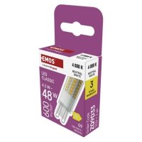 Żarówka LED Classic JC / G9 / 4,3W (48 W) / 600 lm / Neutralna biel 