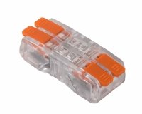 Szybkozłączka dwustronna, podwójna, z dźwignią, 4x0,2-2,5mm2, 24A, 450V, przeźroczysta E.4194/2 Pawbol 