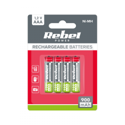 Akumulatorki REBEL AAA, 900 mAh, Ni-MH, 1,2V, 4szt/bl , R3
