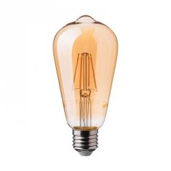 Żarówka LED V-TAC 6W E27 filament bursztyn vintage ST64 VT-1966 2200K 550lm