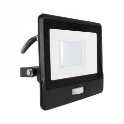 Naświetlacz LED V-TAC 30W SAMSUNG CHIP czujnik ruchu czarny przewód 1M VT-138S-1 6400K 2340lm 5 lat gwarancji