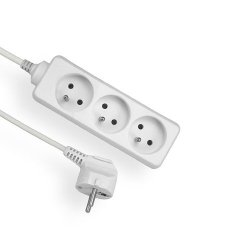 Przedłużacz 3gn/1,5m/Zu/1mm biały Elgotech