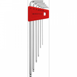 Zest.kluczy trzpien.kąt.w uchwycie z tworz.sztuczn. 6-częściowy, 1,5-5mm Wera końc.kulis.PB Swiss Tools
