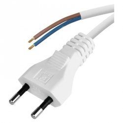Przewód przyłączeniowy PVC 2×0,75mm, 2m biały
