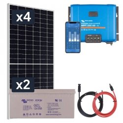 Panel słoneczny 4x435W i akumulator żelowy 2x220Ah z regulatorem MPPT 24V
