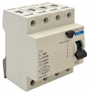 Wyłącznik różnicowo-prądowy, 4-polowy, 40A 30mA 6kA AC (TFV4-40030)