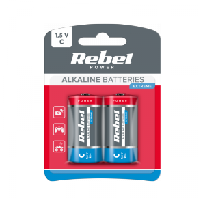 Baterie alkaliczne REBEL EXTREME LR14 2szt/bl.