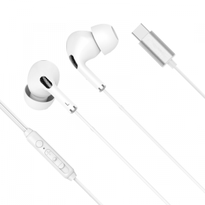 Słuchawki dokanałowe z mikrofonem na USB-C Kruger&Matz C1 białe