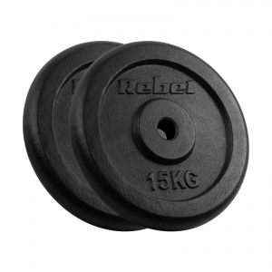 Obciążenie żeliwne zestaw 2x15kg, otwór 31mm, talerz klasyczny, REBEL ACTIVE