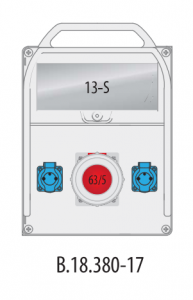 Rozdzielnica budowlana erbetka R-BOX 380 13S: 1x63A/5P, 2x250V, 400V, IP44 B.18.380-17 Pawbol