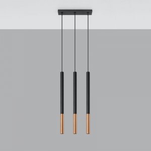 Lampa wisząca MOZAICA 3L czarny/miedź