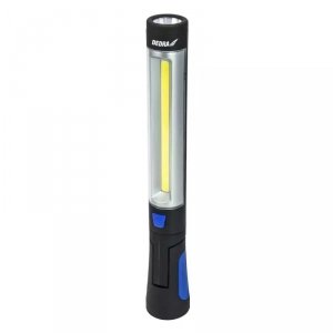 Latarka aku. 3W COB LED + 3W LED, zasilacz USB na 230V i 12V