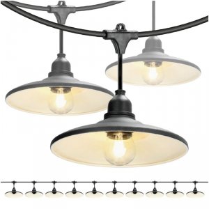 ZESTAW CRETE Girlanda ogrodowa 10m + kabel 5m + 10x klosz M2