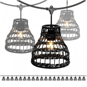 ZESTAW CRETE Girlanda ogrodowa 20m + kabel 5m + 20x klosz R2