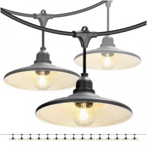 ZESTAW CRETE Girlanda ogrodowa 15m + kabel 5m + 15x klosz M2