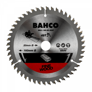 Piła tarczowa 165 mm 48 zębów otwór centrujący 20 mm BAHCO