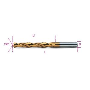 Wiertło kręte cylindryczne szlifowane tytanowane HSS-TiN 12,50 mm DIN338, 414 Beta