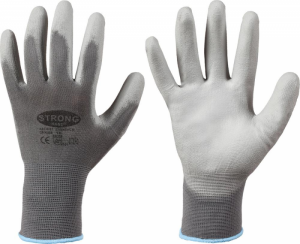 Rękawice dziane Shenzhen, nylon, rozmiar 9, szare  (12 par)