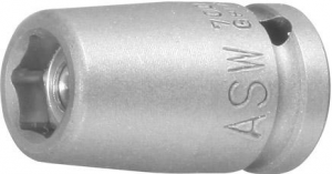 Udarowa koncowka wymiennaklucza nasadowego, z magnesem 1/4 7mm ASW