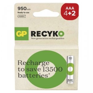 GP Akumulatorek ReCyko 950 AAA (HR03) 4+2PP /*MPP