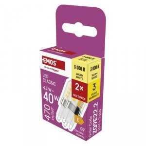 Żarówka LED Classic JC / G9 / 4,2 W (40 W) / 470 lm /ciepła biel / 2 pcs
