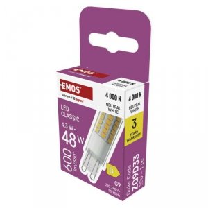 Żarówka LED Classic JC / G9 / 4,3W (48 W) / 600 lm / Neutralna biel