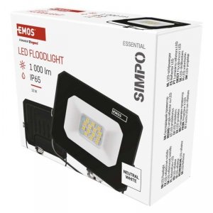 Naświetlacz LED SIMPO 10 W, czarny, neutralna biel