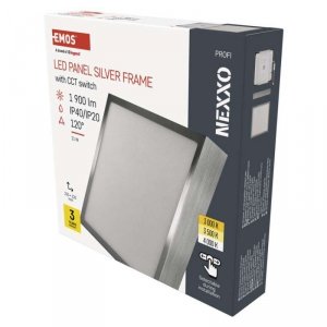 Panel LED natynkowy NEXXO, kwadrat, srebrny, 21W, CCT