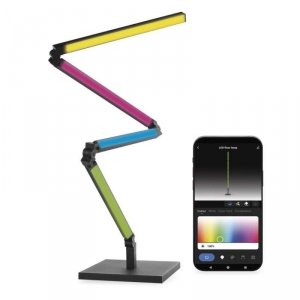 GoSmart Lampa stojąca LED ciepła biel / RGB IC, czarna, 175 cm, WiFi