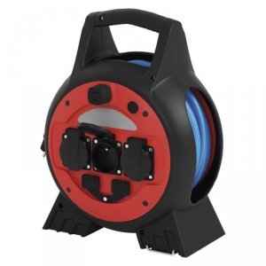 Przedłużacz zwijany mrozoodporny 20 m / 3 gniazda / niebieski / PVC / 230 V / 1,5 mm2