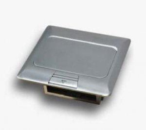 Box podłogowy mini 3M - puszka blatowo-podłogowa do montażu gniazd standardu 22,5x45 mm ( 45x45 mm) uchylna