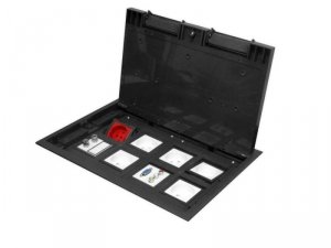 Box podłogowy 16M – puszka podłogowa 16-modułowa do montażu gniazd standardu 22,5x45 mm (45x45 mm)