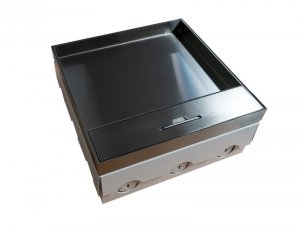 Box podłogowy 12M - puszka podłogowa 12-modułowa do montażu gniazd standardu 22,5x45 mm (45x45 mm), montaż kątowy
