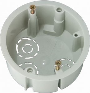 Puszka podtynkowa, płytka 45mm, fi72, z wkrętami, szara, IP30, KUP68-02, Pawbol 