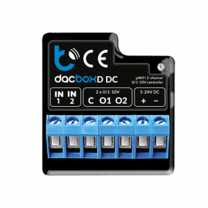 Ściemniacz, regulator obrotów, mocy, dwukanałowy sterownik, zadajnik WiFi - 0/1-10V lub 0-5V dacBoxD DC BleBox