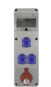 Rozdzielnica R-BOX SLIM 6S: 1x32A/4P, 3x250V, 400V, IP44, B.SLIM-6S-21, Pawbol