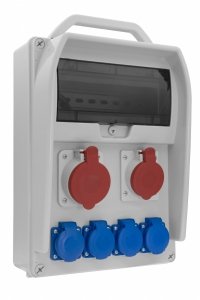 Rozdzielnica budowlana erbetka R-BOX 382 11S: 1x32A/5P, 1x16A/5P, 4x250V, 400V, IP44 B.18.382-2 Pawbol