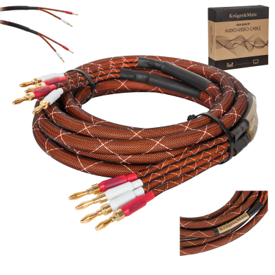 Kabel głośnikowy 3.0m Kruger&amp;Matz (wtyki banan)