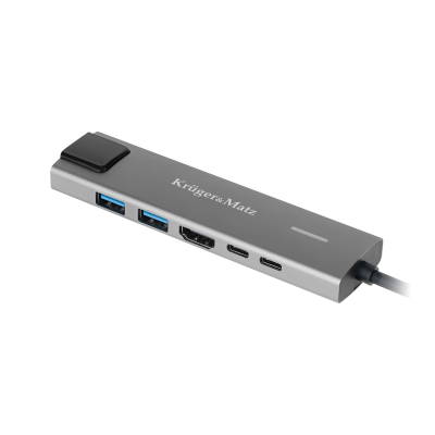 Adapter (HUB) USB typu C na HDMI/2x USB3.0/2x USB typu C/RJ45