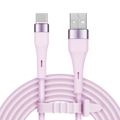 Kabel USB - USB typu C 1 m silikonowy różowy Kruger&Matz Basic