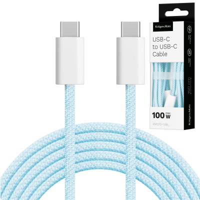 Kabel USB typu C - USB typu C 100 W 1,5 m niebieski Kruger&amp;Matz Basic