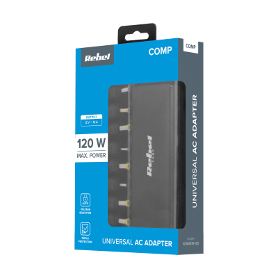 Zasilacz uniwersalny Rebel 11 końcówek 120 W 12-19.5 V automatyczny
