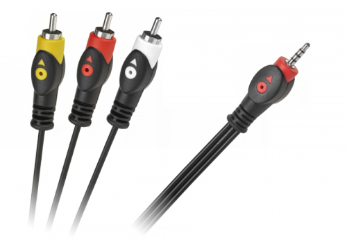 Kabel Jack 3.5 cztero-polowy 3 x RCA 3m