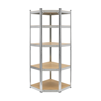 Regał metalowy magazynowy narożny 180x40x70 srebrny Rebel
