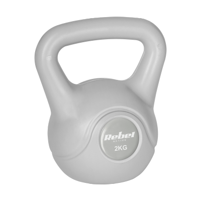 Kettlebell bitumiczny 2 kg szary  REBEL ACTIVE