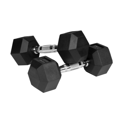 Hantle żeliwne gumowane HEX 2x5 kg REBEL ACTIVE